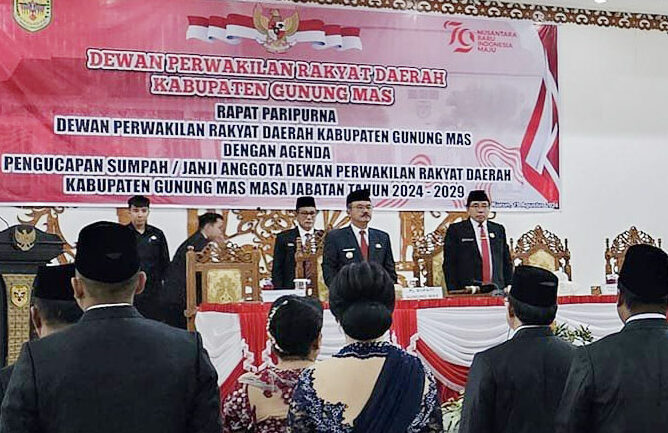 25 Anggota DPRD Gumas Masa Jabatan 2024-2029 Resmi Dilantik
