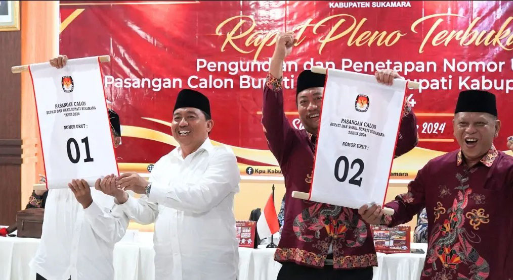 Pj Bupati Hadiri Rapat Pleno Terbuka Penetapan Nomor Urut Calon Bupati dan Wakil Bupati Kabupaten Sukamara