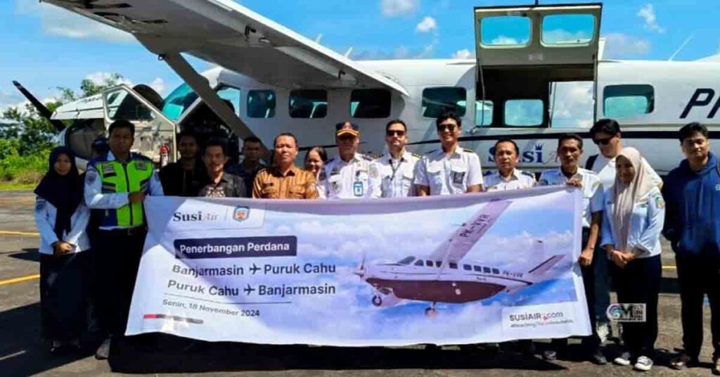 Susi Air Buka Rute Puruk Cahu–Banjarmasin