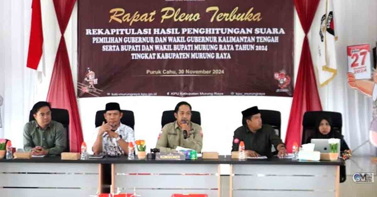 KPU Mura Gelar Rapat Pleno Terbuka Rekapitulasi Hasil Perhitungan Suara Cabup dan Cawabup