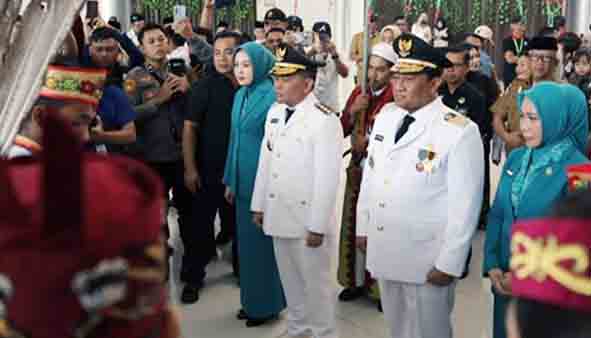 Usai Dilantik dan Ikuti Retreat, Gubernur dan Wakil Gubernur Kalteng Tiba di Palangka Raya