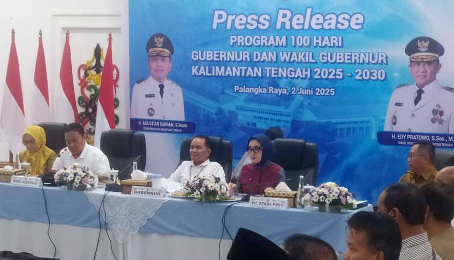 Pemprov Kalteng Gelar Press Release Capaian Program 100 Hari Gubernur dan Wakil Gubernur