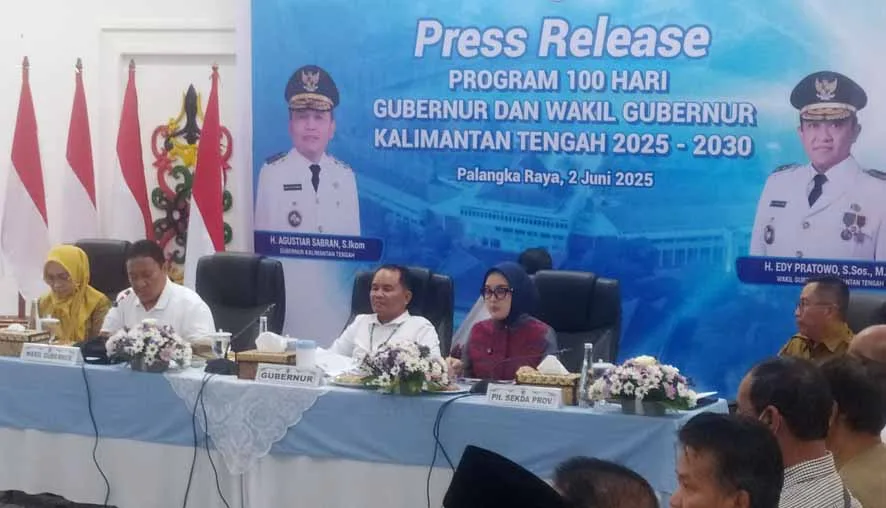 Pemprov Kalteng Gelar Press Release Capaian Program 100 Hari Gubernur dan Wakil Gubernur